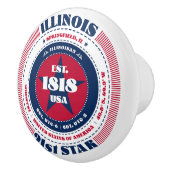 Illinois US Staat Red White Blue Typografy Keramikknauf (Rechts)