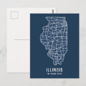 Illinois US-Staat-Roadmap - die Karte des Präriefe (Vorne/Hinten)