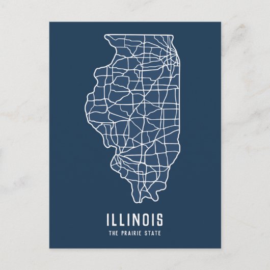 Illinois US-Staat-Roadmap - die Karte des Präriefe (Vorderseite)
