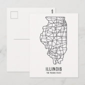 Illinois US-Staat-Roadmap - die Karte des Präriefe (Vorne/Hinten)