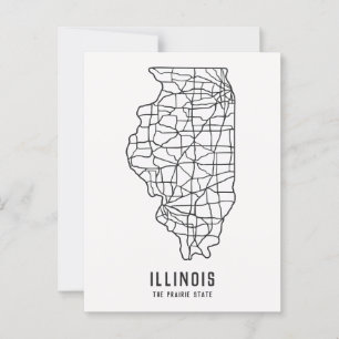 Illinois US-Staat-Roadmap - die Karte des Präriefe