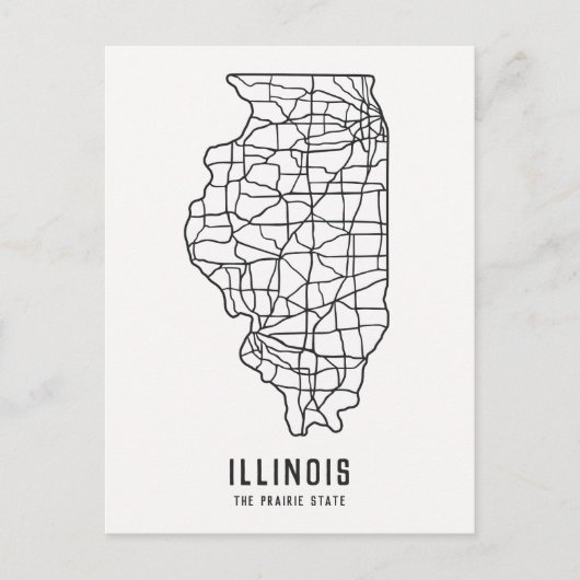Illinois US-Staat-Roadmap - die Karte des Präriefe (Vorderseite)