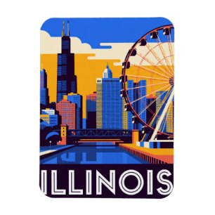 Illinois USA Chicago Skyline und Reisen in den Mit Magnet