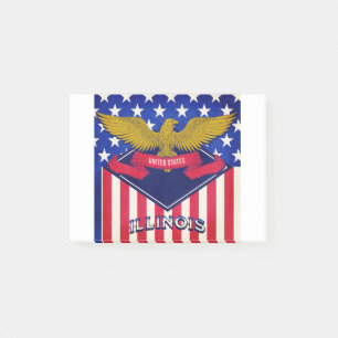 Illinois USA Flag Post-it Klebezettel