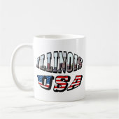 Illinois USA Flag & Staat Foto Text Kaffeetasse (Links)