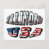 Illinois USA Flag & Staat Foto Text Postkarte (Vorderseite)