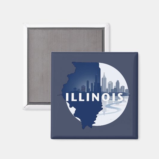 Illinois USA Magnet (Vorderseite/Rückseite)