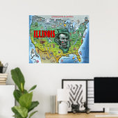 Illinois USA Map Poster (Heimbüro)