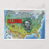 Illinois USA Map Postkarte (Vorderseite)