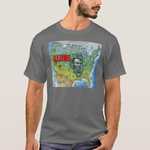 Illinois USA Map T-Shirt