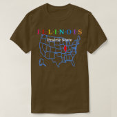 Illinois USA Prairies Staat mit Karte TShirt (Design vorne)