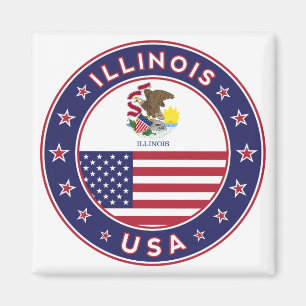 Illinois, USA Staaten, Illinois T - Shirt Magnet