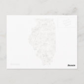 Illinois Vintag Picture Map Staat Chart Postkarte (Rückseite)