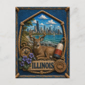 Illinois Vintage Reise Postkarte (Vorderseite)