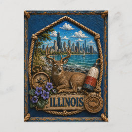 Illinois Vintage Reise Postkarte