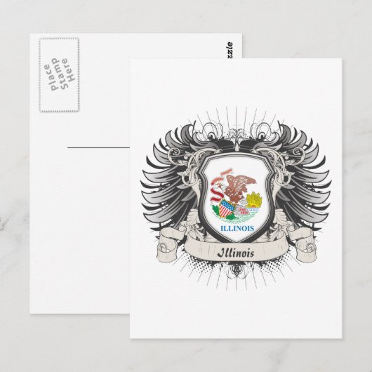 Illinois Wappen Postkarte (Vorne/Hinten)