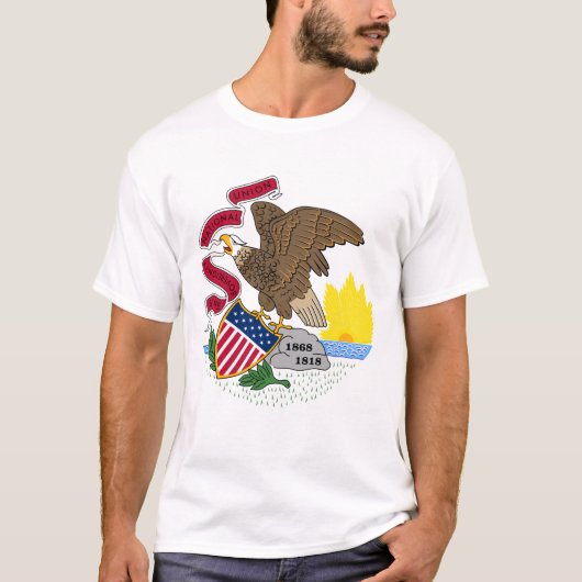 Illinois-Wappen, T - Shirt der amerikanischen Staa (Vorderseite)