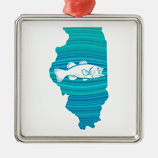 Illinois Wave Angeln Ornament Aus Metall (Vorne)
