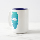 Illinois Wave Angeln Zweifarbige Tasse (Vorderseite Links)