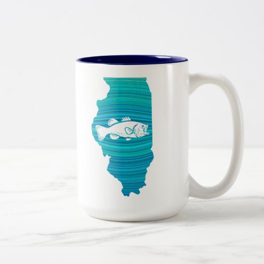 Illinois Wave Angeln Zweifarbige Tasse (Rechts)