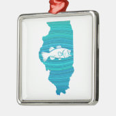 Illinois Wave Fishing Ornament Aus Metall (Links)