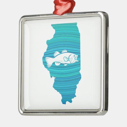 Illinois Wave Fishing Ornament Aus Metall (Links)