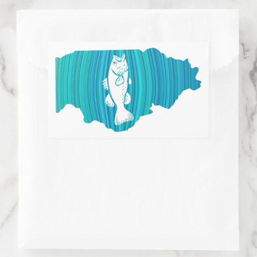 Illinois Wave Fishing Rechteckiger Aufkleber (Tasche)