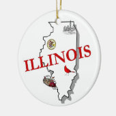Illinois-Weihnachtsbaum-Verzierung Keramik Ornament (Links)