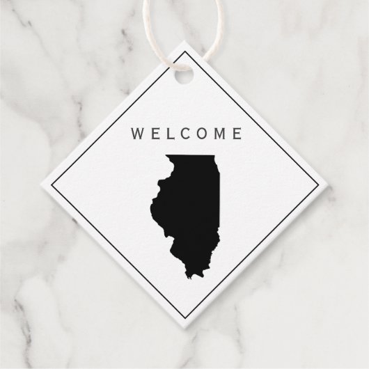 Illinois Welcome Bag Geschenkmarke für Hochzeitsta Geschenkanhänger (Vorderseite)