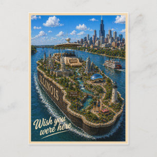 Illinois Wish You Were Here State-Serie Postkarte