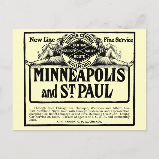Illinois Zentralbahn Postkarte (Vorderseite)
