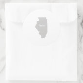 Illinois Zuhause Silhouette Staat Karte Runder Aufkleber (Tasche)