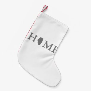 Illinois Zuhause Staat Kleiner Weihnachtsstrumpf