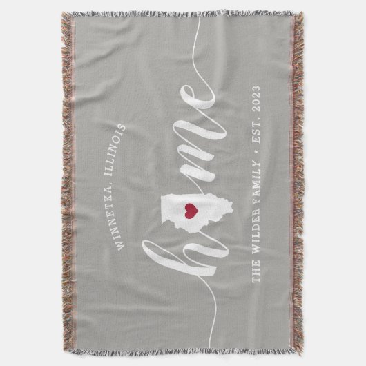 Illinois Zuhause Staat Personalisiert Rustikal Decke (Vorderseite Vertikal)