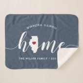 Illinois Zuhause Staat Personalisiert Sherpadecke (Vorderseite (Horizontal))