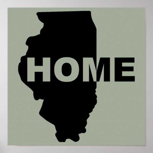 Illinois Zuhause weg vom Zuhause-Poster-Zeichen Poster (Vorne)
