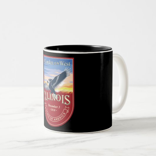 Illinois Zwei-Tone-Kaffee-Tasse Zweifarbige Tasse (VorderseiteRechts)