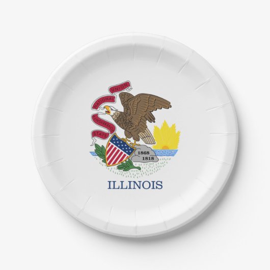 Illinoisan Flag, Flag of Illinois Pappteller (Vorderseite)