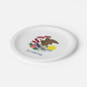 Illinoisan Flag, Flag of Illinois Pappteller (Schrägansicht)