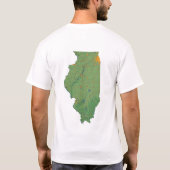 Illinoisan Flag + Map T - Shirt (Rückseite)