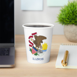 Illinoisan Flag & Seal, Flag of Illinois Pappbecher
