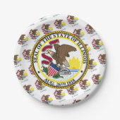 Illinoisan Flag & Seal, Illinois Pappteller (Vorderseite)
