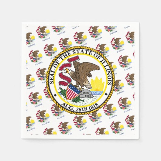 Illinoisan Flag & Seal, Illinois Serviette (Vorderseite)