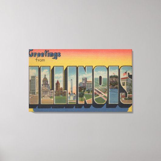 IllinoisGroße BuchstabenszenenIllinois 2 Leinwanddruck (Vorderseite)