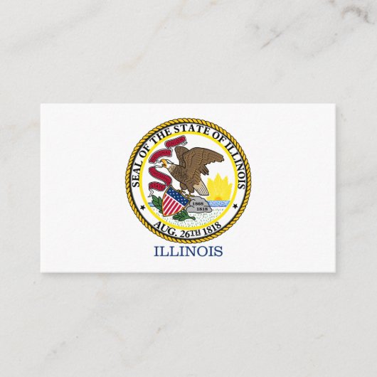 Illinoissche Flagge & Siegel, Flagge Illinois Visitenkarte (Vorderseite)