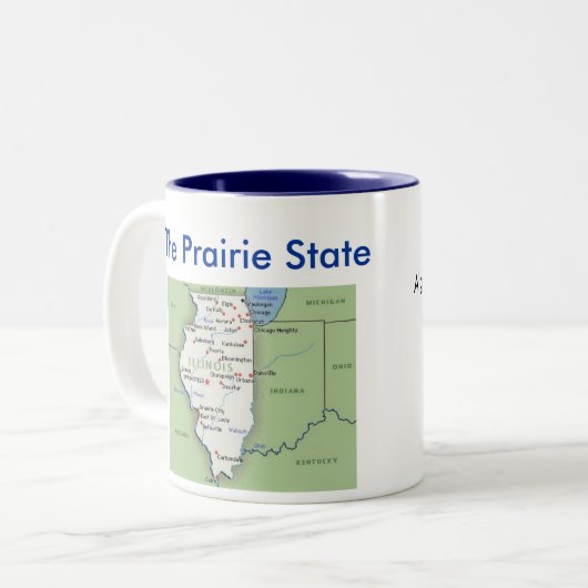Illinoissymbole u. -karte zweifarbige tasse (Vorderseite Links)
