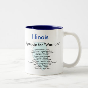 Illinoissymbole u. -karte zweifarbige tasse