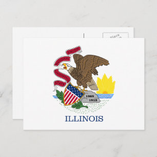 Illinoistische Flagge, Flagge Illinois Postkarte