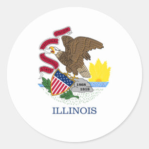 Illinoistische Flagge, Flagge Illinois Runder Aufkleber