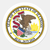 Illinoistisches Siegel, Illinois Runder Aufkleber (Vorderseite)